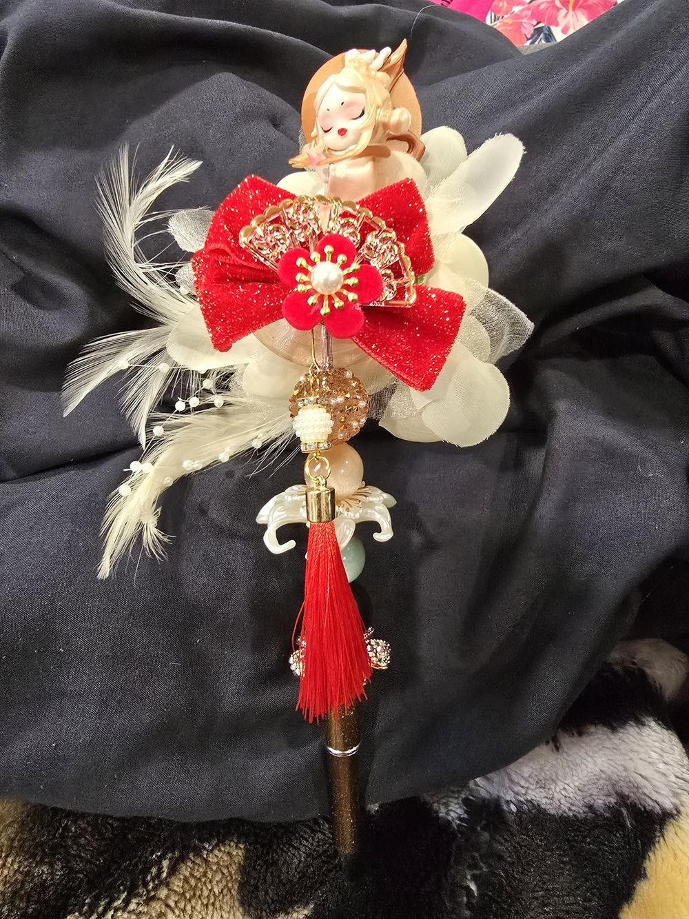 Golden Goddess Skull Panda Luxury Pen